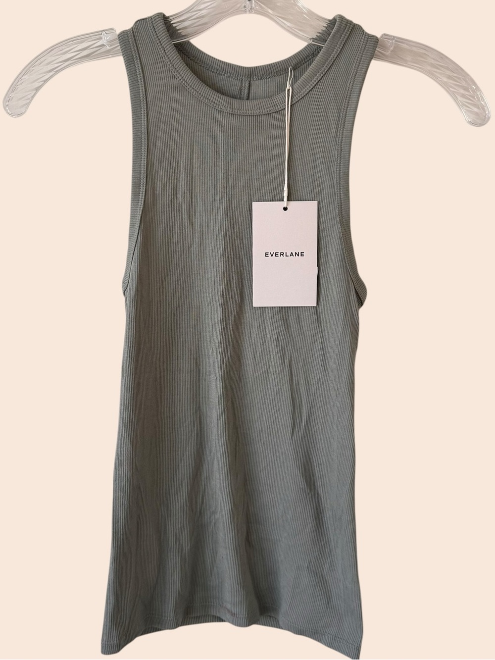 Everlane Green Ribbed Racerback Tank Top XXS